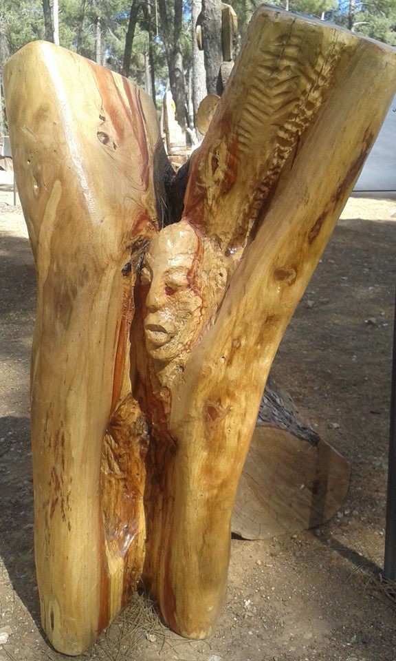 "A Memory", wood carving by Firas Bqa'in