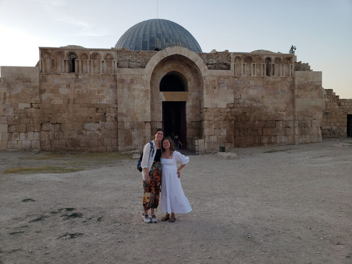 McClean Pink and Danielle Wolfson at the Umayyad Palace. (Photo courtesy of Danielle Wolfson.)