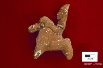 Horse-and-rider figurine from al-Muqabilayn tomb (Iron IIC).