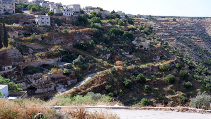 Saham; northern Jordan; the new village was built just above the old remains along the declivity of the wadi